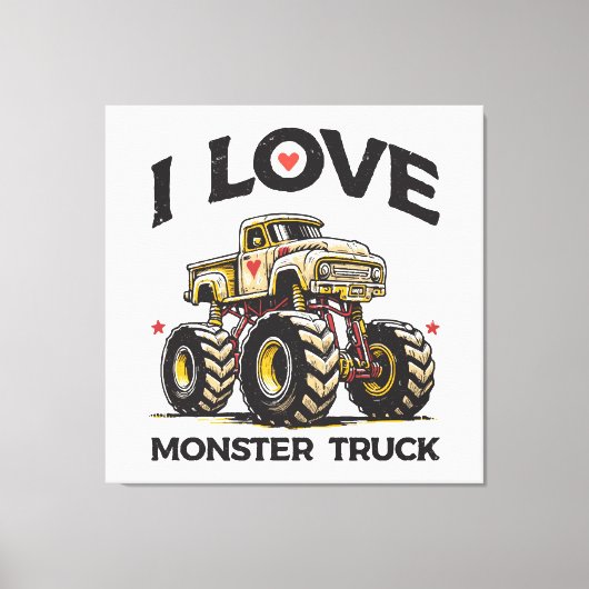 Toile J'aime les camions monstres (Recto)