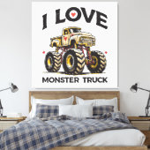 Toile J'aime les camions monstres (Insitu(Chambre))