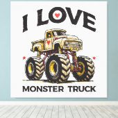 Toile J'aime les camions monstres (Insitu (Plancher de Bois))