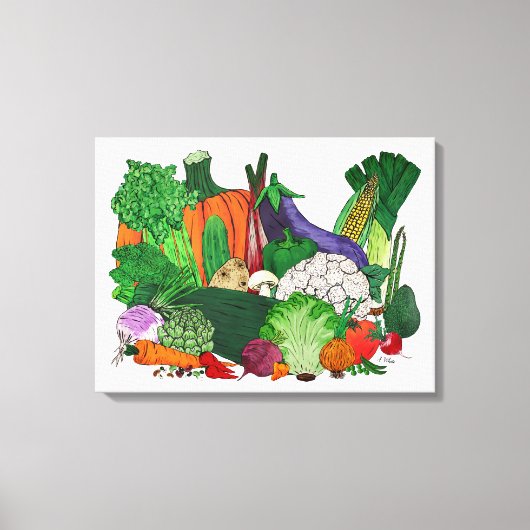 Toile J'aime les légumes (Recto)