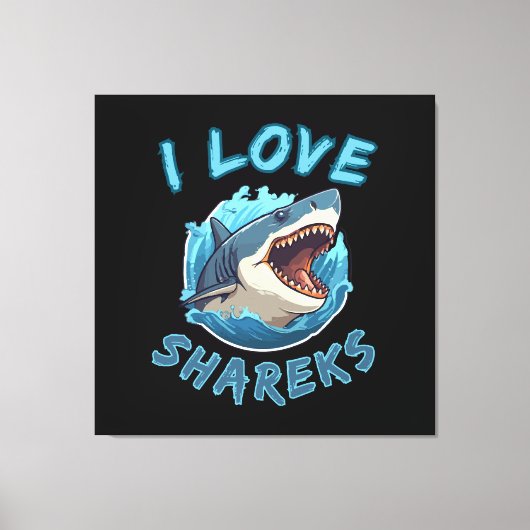 Toile J'aime les requins Fisher (Recto)
