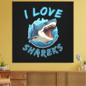 Toile J'aime les requins Fisher (Insitu(Salon))