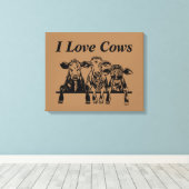 Toile J'aime les vaches (Insitu (Plancher de Bois))