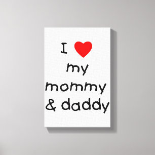 Toile J'aime ma maman et papa