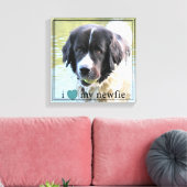 Toile J'aime ma Newfie Terre-Neuve Black Border (Insitu(Salon))
