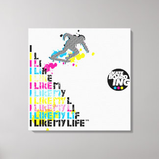 Toile "J'aime ma vie" Skatebaording Canvas