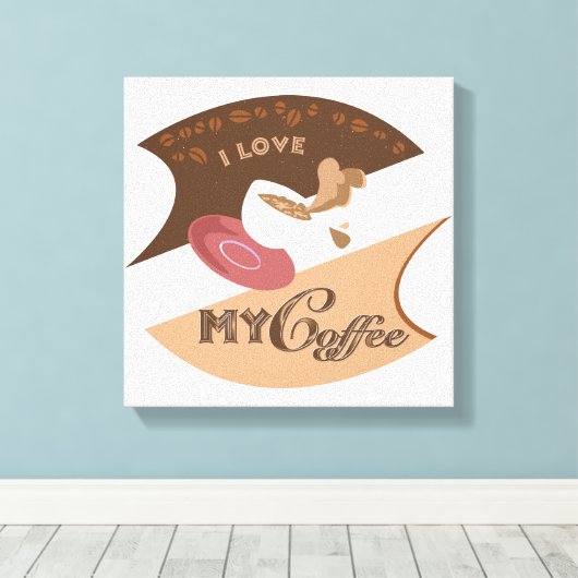Toile J'aime mon café Retro Java (Insitu (Plancher de Bois))