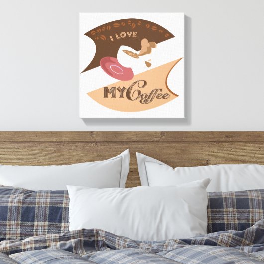 Toile J'aime mon café Retro Java (Insitu(Chambre))