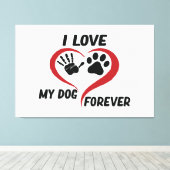 Toile J'aime mon chien jeter l'oreiller (Insitu (Plancher de Bois))