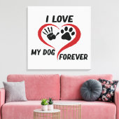 Toile J'aime mon chien jeter l'oreiller (Insitu(Salon))