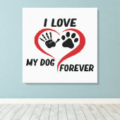 Toile J'aime mon chien jeter l'oreiller (Insitu (Plancher de Bois))