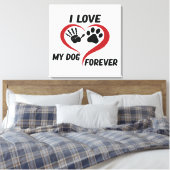 Toile J'aime mon chien jeter l'oreiller (Insitu(Chambre))