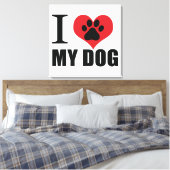 Toile J'aime mon chien jeter l'oreiller (Insitu(Chambre))