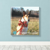 Toile J'aime mon collier lisse avec bordure géométrique (Insitu (Plancher de Bois))