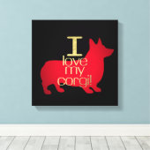 TOILE J'AIME MON CORGI (Insitu (Plancher de Bois))