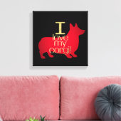 TOILE J'AIME MON CORGI (Insitu(Salon))