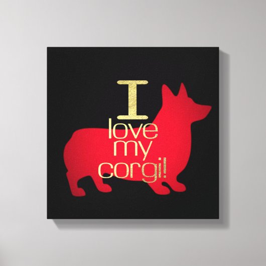 TOILE J'AIME MON CORGI (Recto)