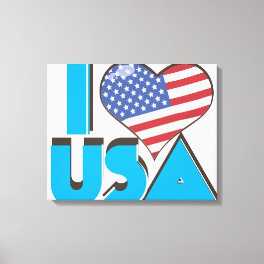 Toile J'aime USA Rétro 80s (Recto)