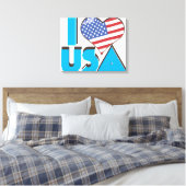 Toile J'aime USA Rétro 80s (Insitu(Chambre))