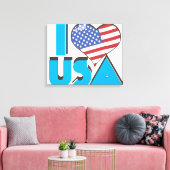 Toile J'aime USA Rétro 80s (Insitu(Salon))