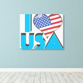 Toile J'aime USA Rétro 80s (Insitu (Plancher de Bois))