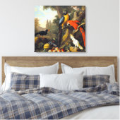 Toile Jakob bogdani Deux Macaws un Cockatoo à bec rouge (Insitu(Chambre))