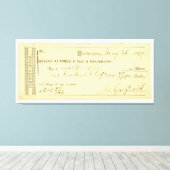 Toile James Garfield Signed Check du 25 janvier 1877 (Insitu (Plancher de Bois))