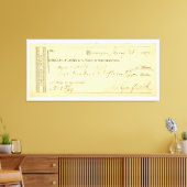 Toile James Garfield Signed Check du 25 janvier 1877 (Insitu(Salon))