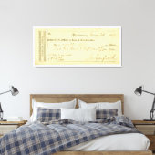 Toile James Garfield Signed Check du 25 janvier 1877 (Insitu(Chambre))