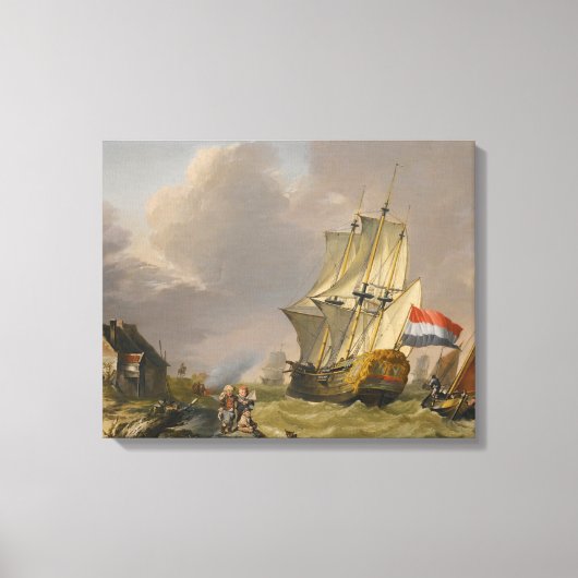 Toile Jan van Os - Expédition Dans Une Tempête Au Large (Recto)