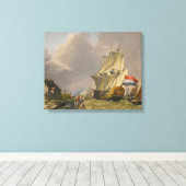 Toile Jan van Os - Expédition Dans Une Tempête Au Large  (Insitu (Plancher de Bois))