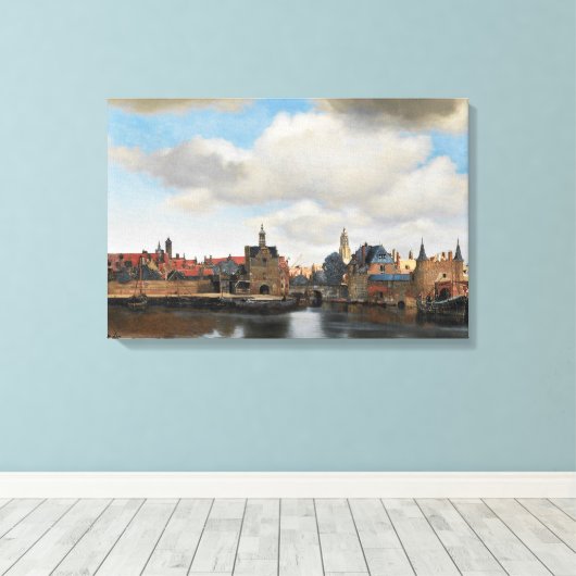 Toile Jan Vermeer - Vue sur Delft (Insitu (Plancher de Bois))