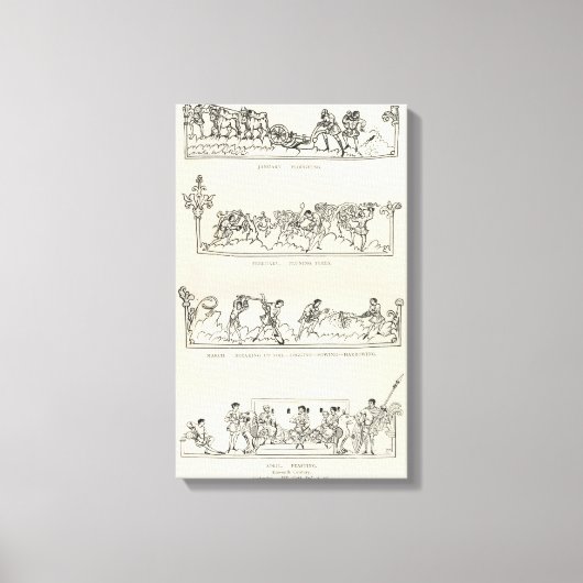 Toile Janvier, Février, Mars Avril, Le Jus (Recto)