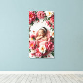 Toile Janvier Fleur de naissance Baby Girl Portrait (Insitu (Plancher de Bois))