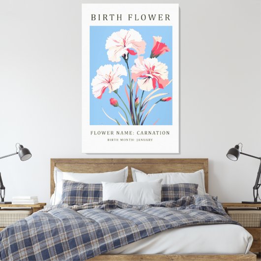 Toile janvier Mois de naissance Marché aux fleurs (Insitu(Chambre))