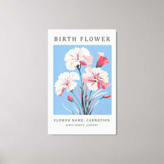 Toile janvier Mois de naissance Marché aux fleurs (Recto)