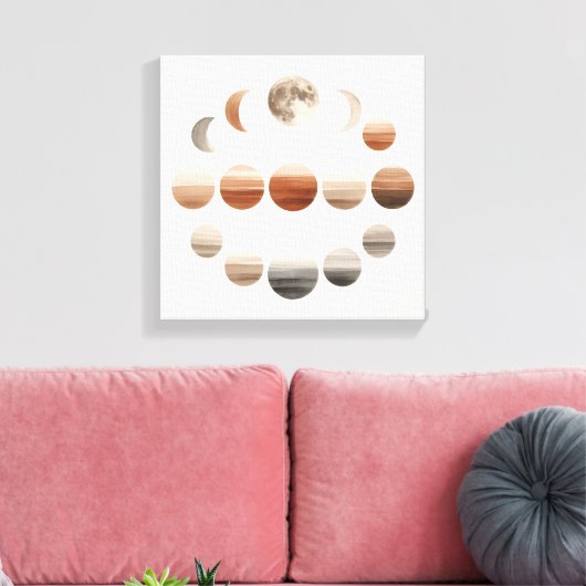 Toile Japandi Moon Phases Back to School Wall Art (Insitu(Salon))