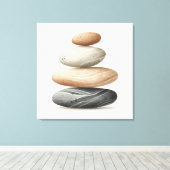 Toile Japandi Pebble Balance in Neutral Tones (Insitu (Plancher de Bois))