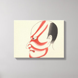 Toile Japon - Kabuki traditionnel - rouge4 -