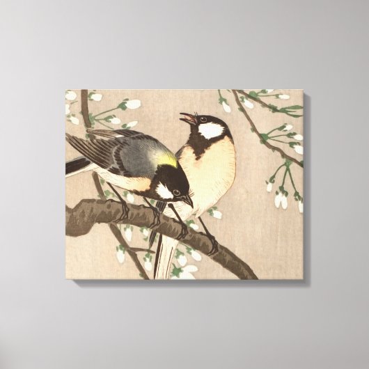 Toile Japonais Asiatique Koson Bird Chickadee Songbird (Recto)