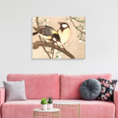 Toile Japonais Asiatique Koson Bird Chickadee Songbird (Insitu(Salon))