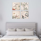 Toile Japonais Audubon Bird Gallery Wall Art Set de 4