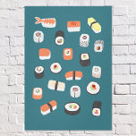 Toile Japonais Sushi Nigiri Maki<br><div class="desc">L'art culinaire japonais sur un arrière - plan vert profond pour ceux qui aiment manger sushi, sashimi, nigiri et rouleaux de maki.</div>