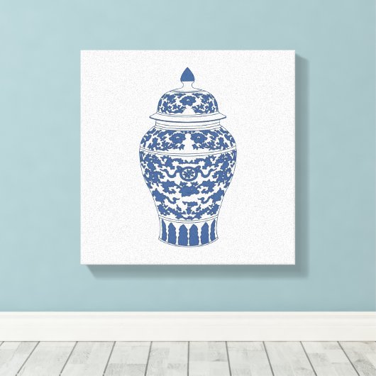 Toile Jar de gingembre bleu et blanc (Insitu (Plancher de Bois))