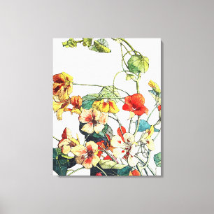 Toile Jardin Art Nouveau Fleurs de Nasturtium