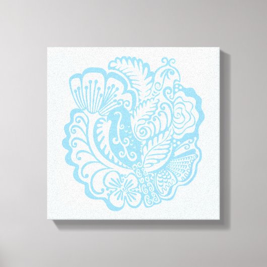 Toile Jardin bleu clair Oiseaux Mur Art (Recto)