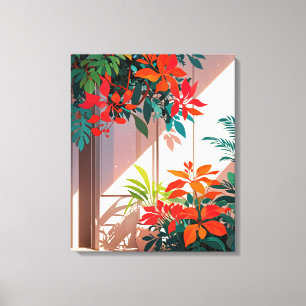 Toile Jardin botanique lumineux à la porte