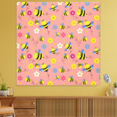 Toile Jardin de fleurs d'abeilles douces (Insitu(Salon))