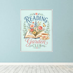 Toile Jardin de lecture Cottagecore Floral Club