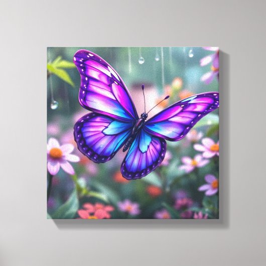 Toile Jardin de papillon violet enchanté (Recto)